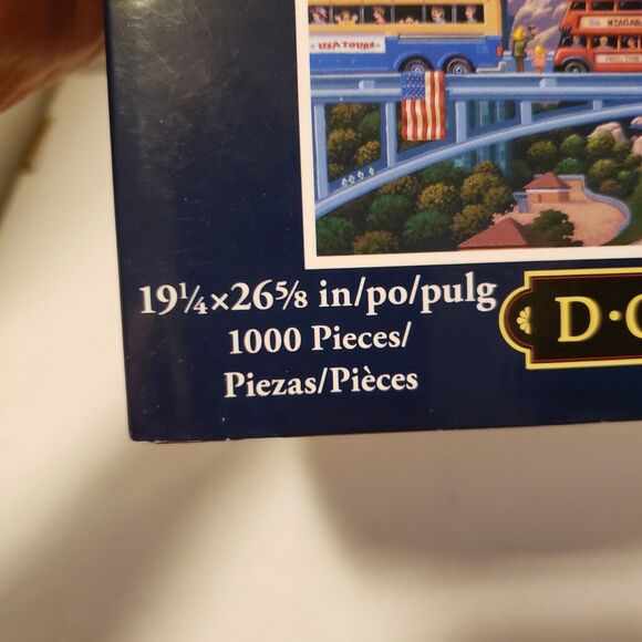 1000 Piece Puzzle Dowdle Niagara Falls Painting The Town with Poster Map Box - Picture 10 of 10